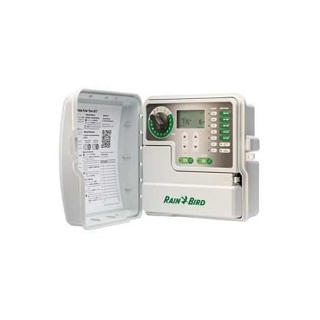 Rain Bird SST-1200OUT Irrigation Timer, 25.5/120 VAC, 6 -Zone, 1 -Program, LCD Display, White SST1200out